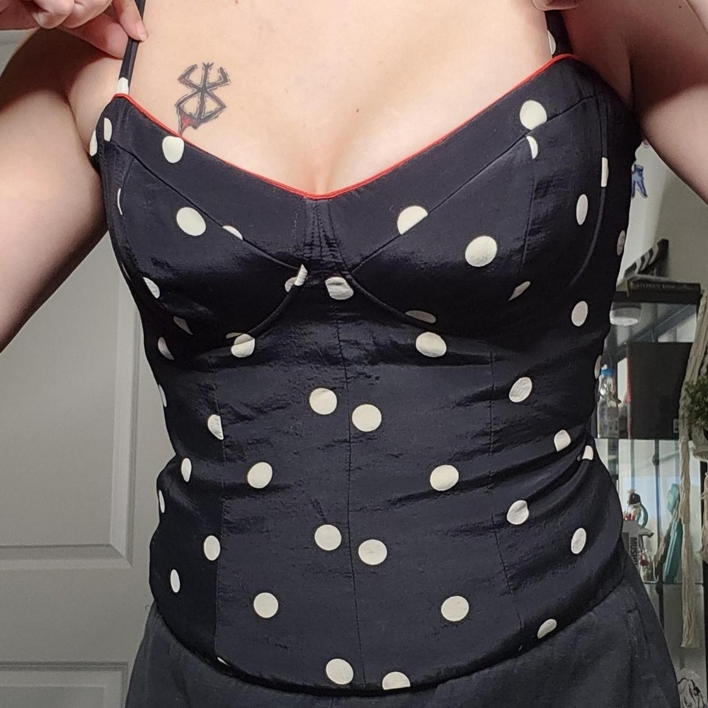 Polka-Dot Zip-Up Bustier by Monoi The Company